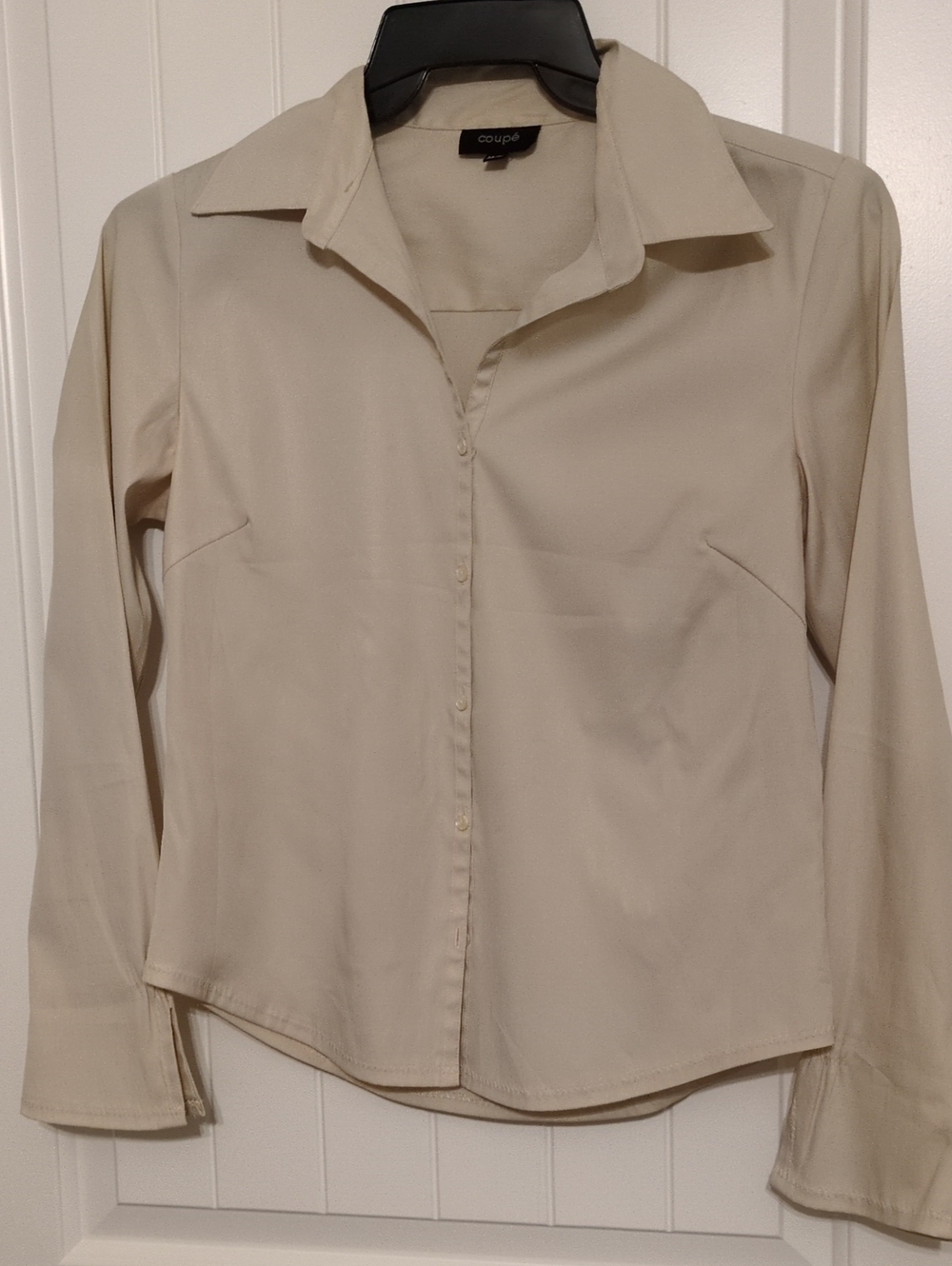 Coupe Cream Long-Sleeve Button-Down Shirt